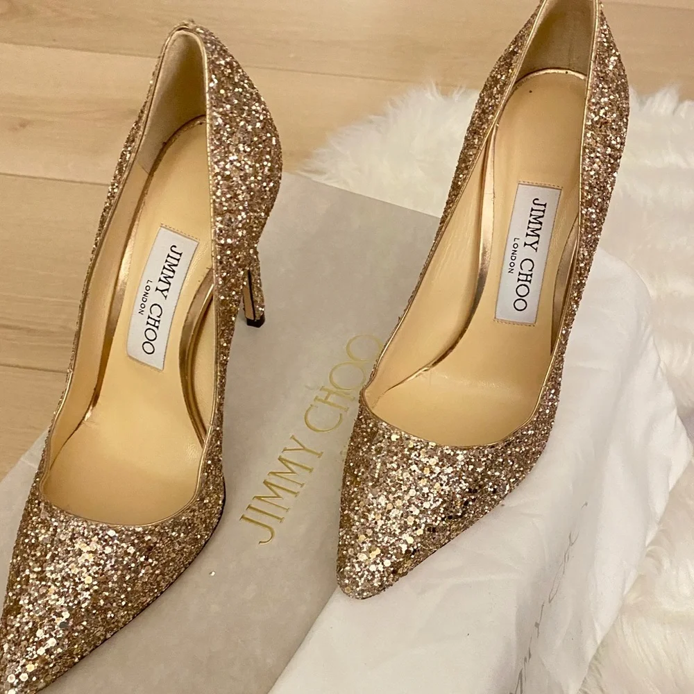 GLITTER JIMMY CHOO SHOES - Picture 1 of 5